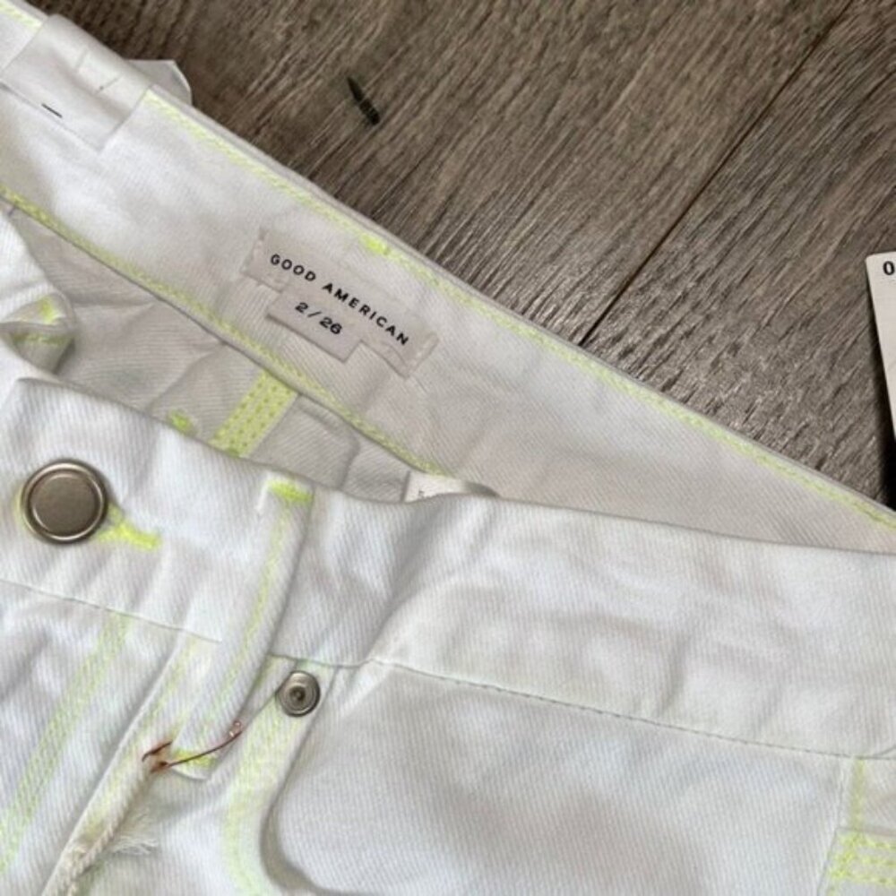Good American NWT Good '90s High Waist Carpenter Jeans Size 26 Baggy White - Picture 6 of 13